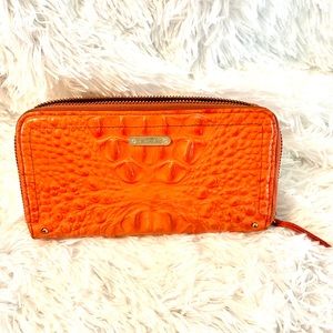 Brahmin Arno Croc style wallet orange